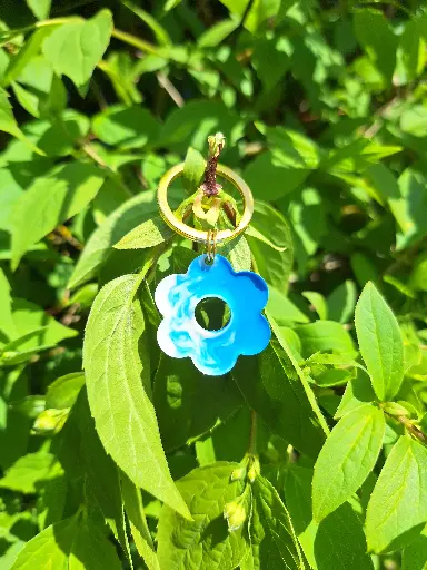 Médaille Fleurette Bleu marbre