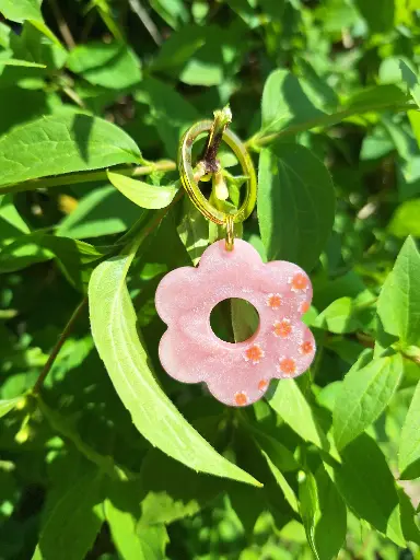 Médaille Fleur Nacré rose